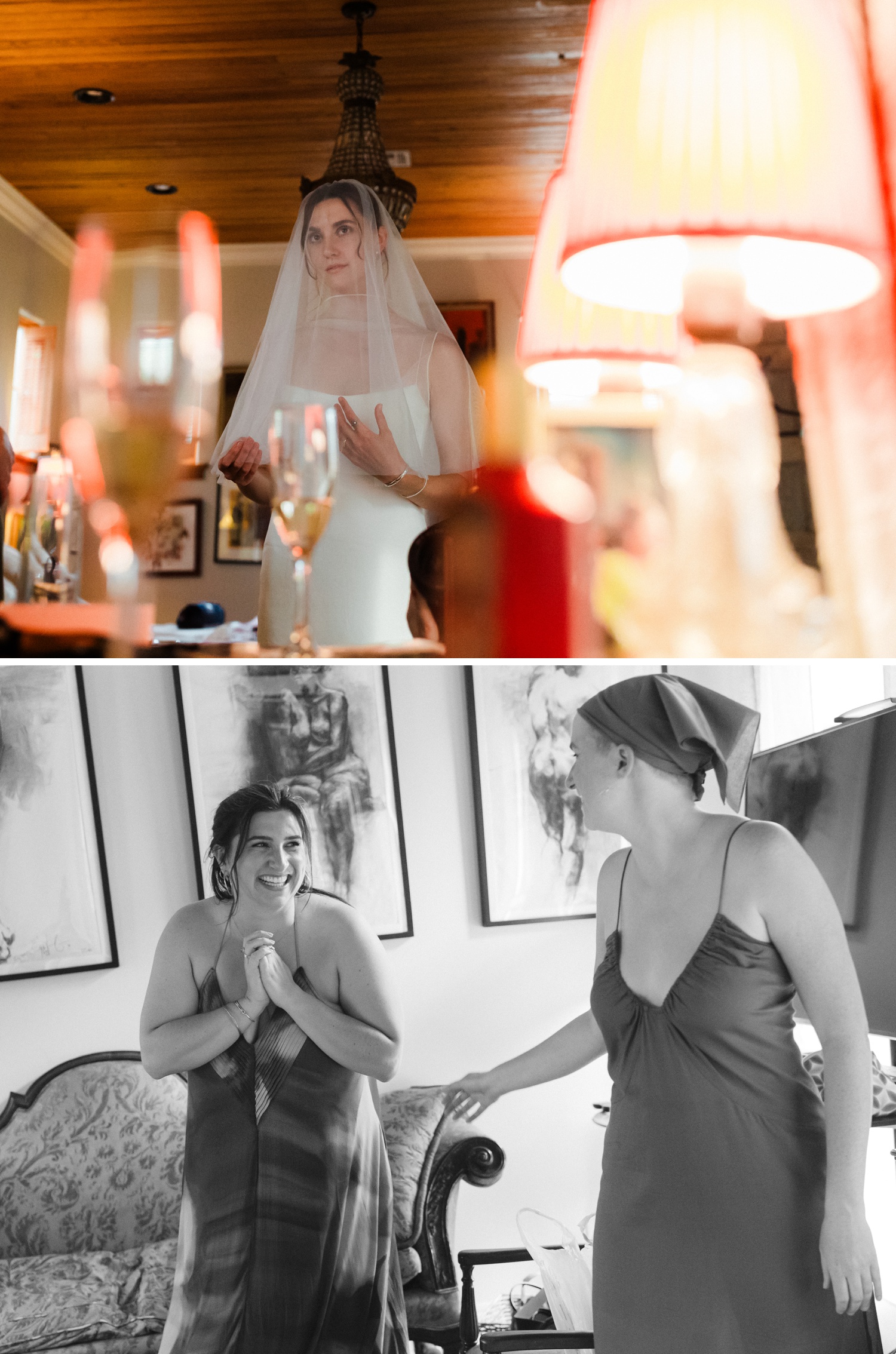 Bride getting ready for her wedding at The Inn at Jennifer's Gardens