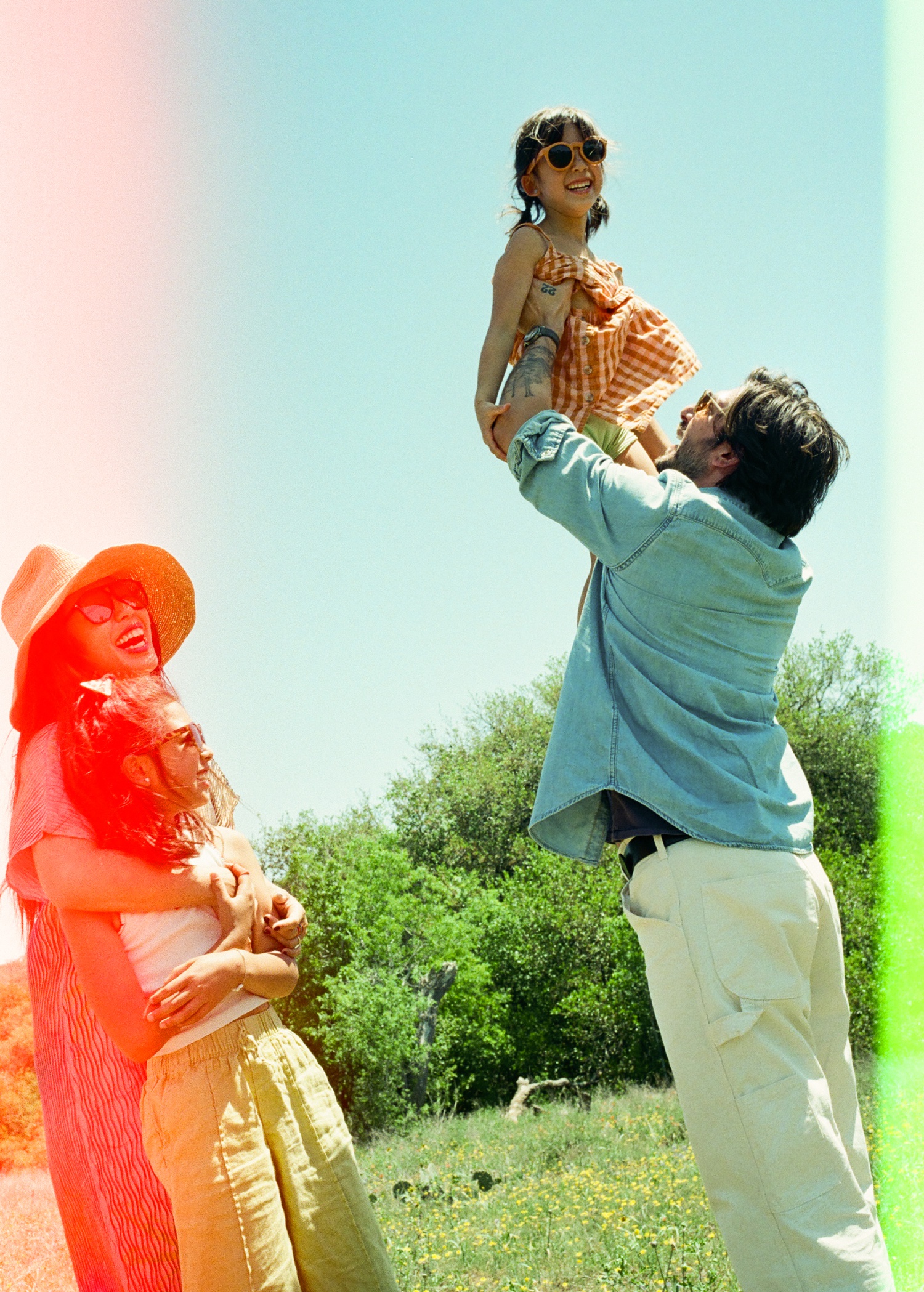 Family session on psychedelic film in Austin, TX