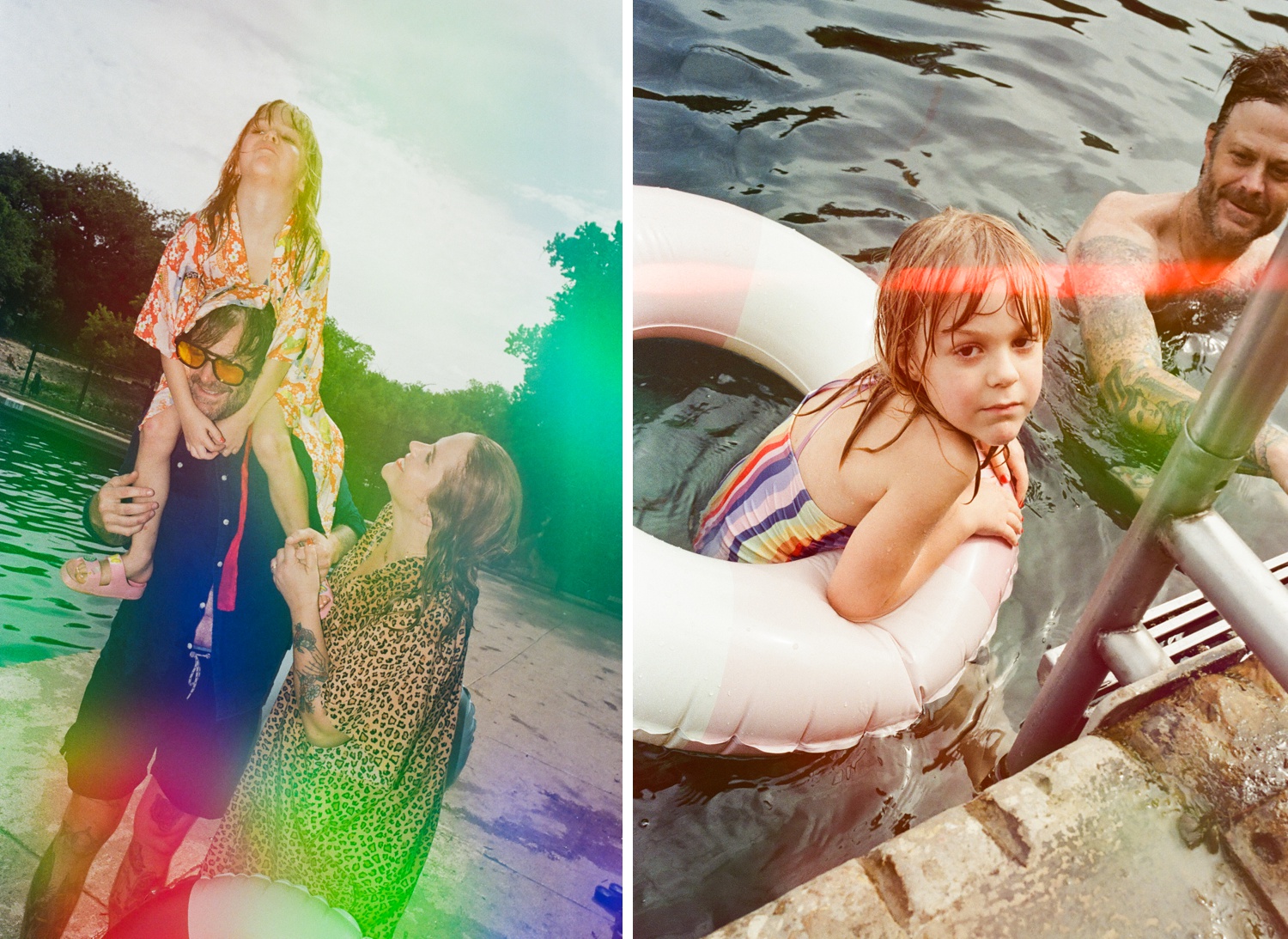 Family session at Barton Springs Pool in Austin, TX