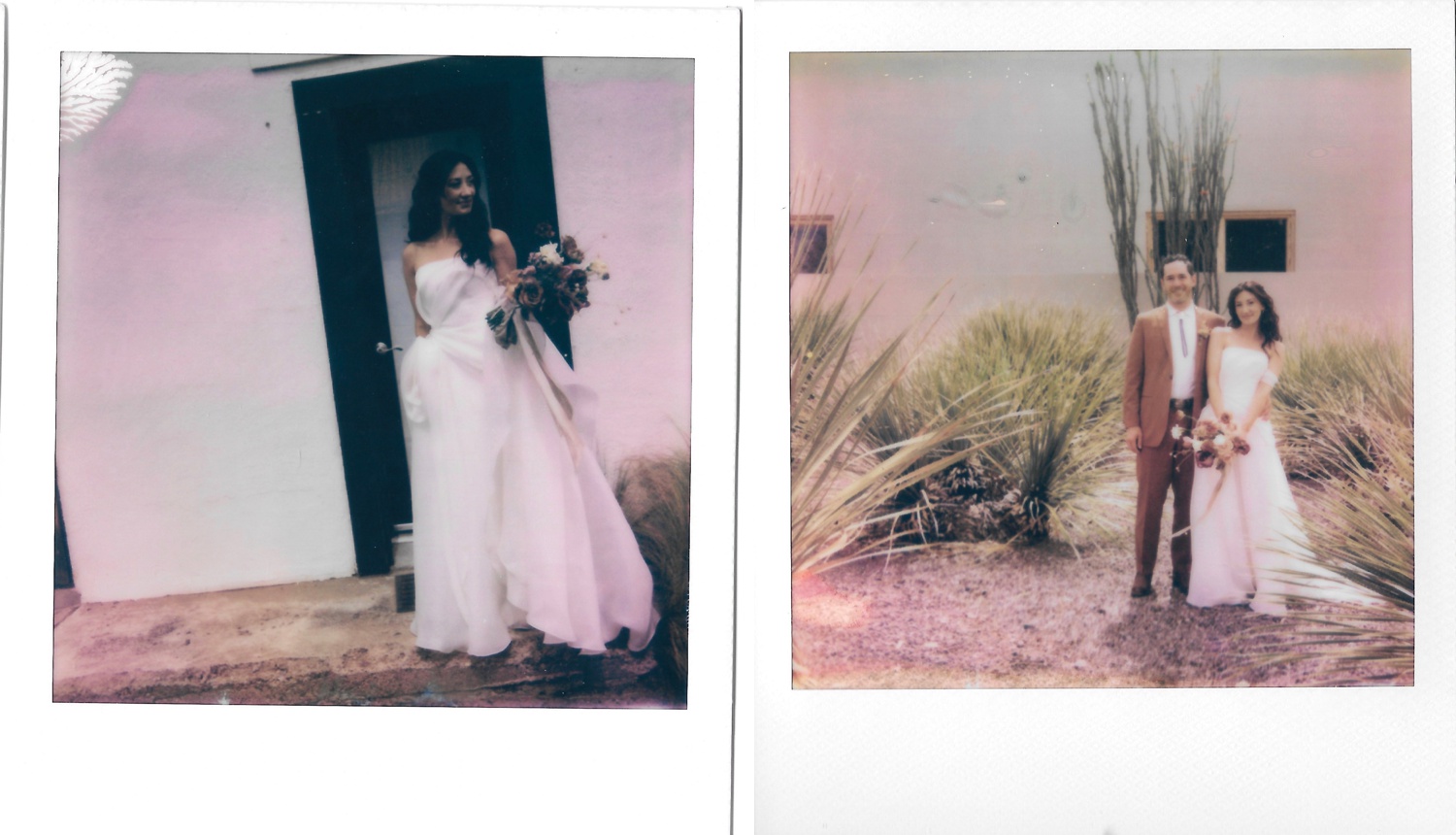 Polaroid bridal portraits by Amber Vickery Photograpy