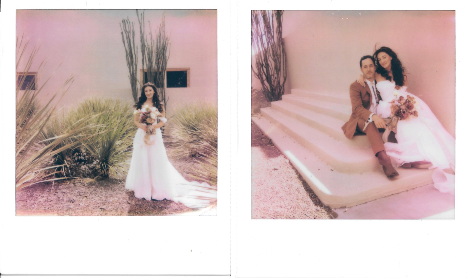 Polaroid bridal portraits by Amber Vickery Photograpy