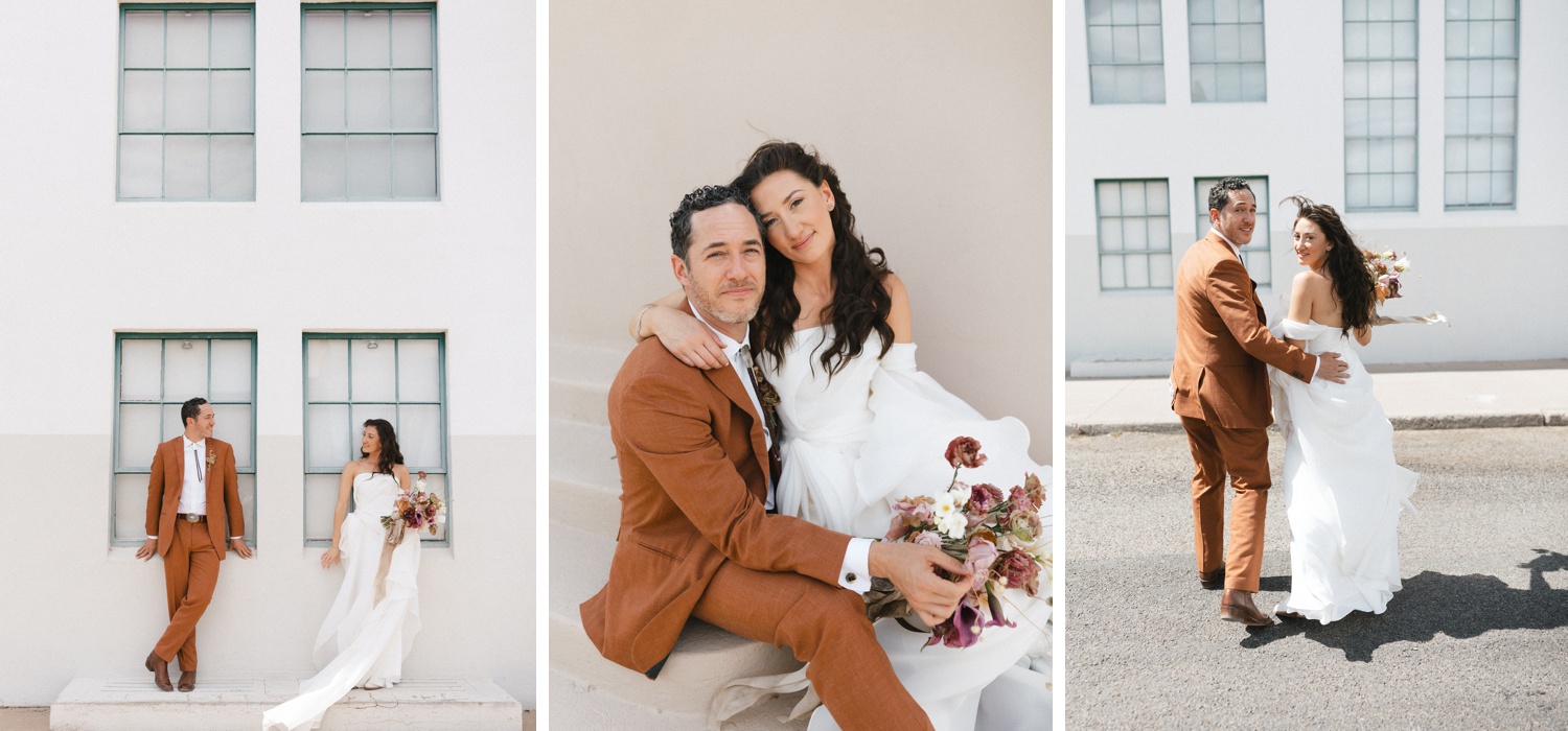 Bride and groom portraits in Marfa