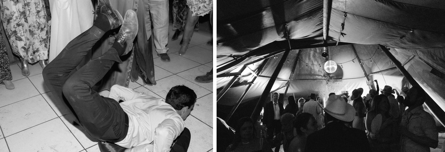 Tented wedding reception on a privately owned ranch in Marfa, TX