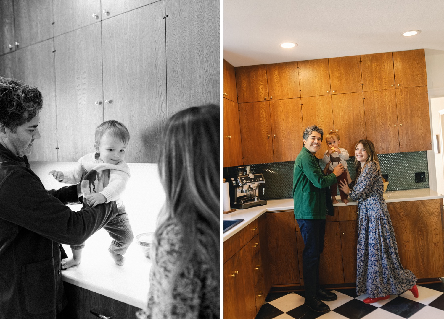 Intimate at-home family session photos