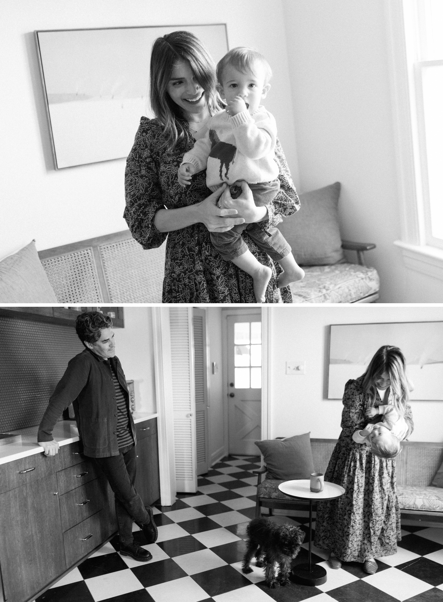 Black and white family portraits