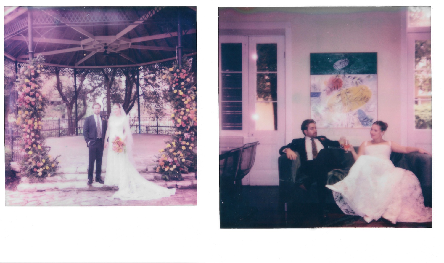 Polaroid bridal portraits at the Southwest School of Art