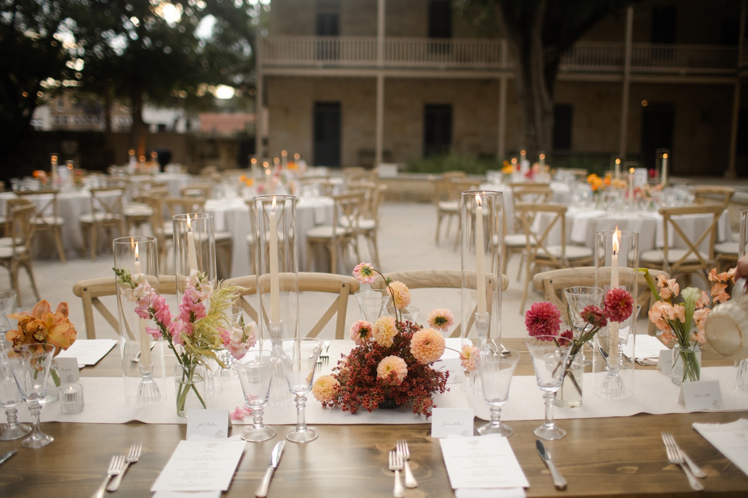 Floral centerpieces by Earl Grey Floral for a San Antonio wedding
