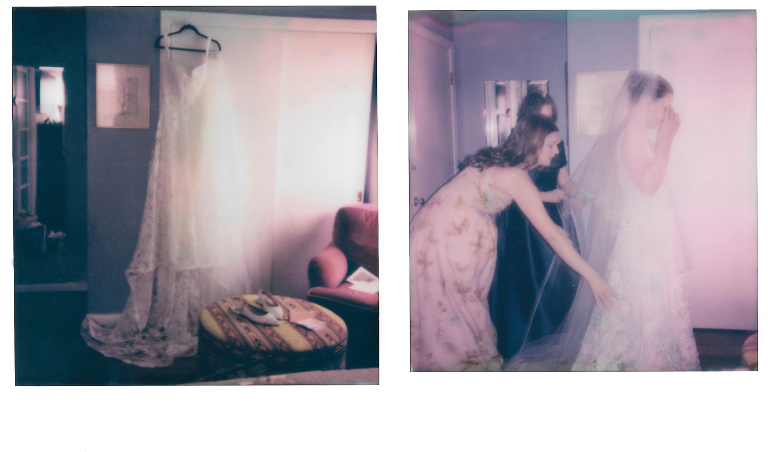 Bride getting ready for her wedding at the Southwest School of Art