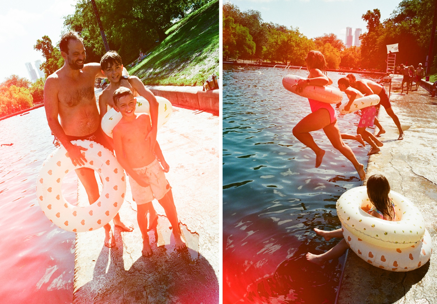 Psychedelic film session at Barton Springs Pool