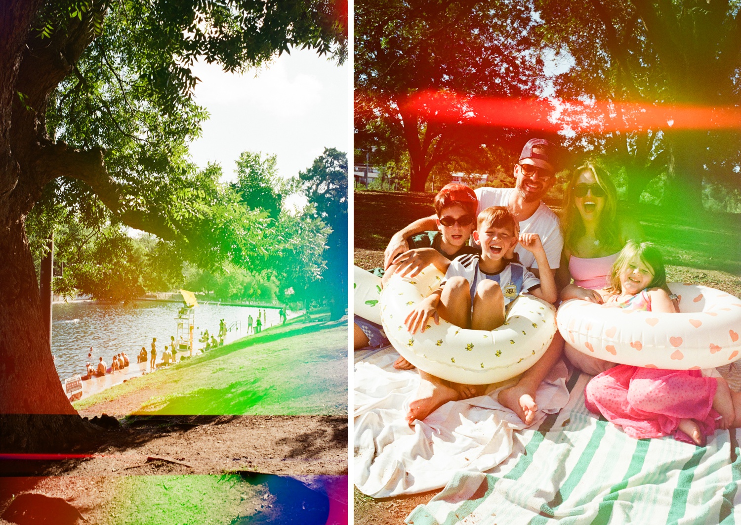 Psychedelic film session at Barton Springs Pool