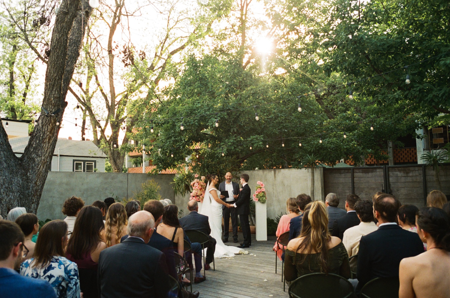 Intimate wedding ceremony at the Carpenter Hotel