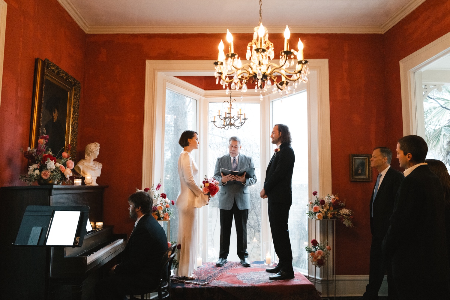 Intimate wedding ceremony at Justine's Secret House