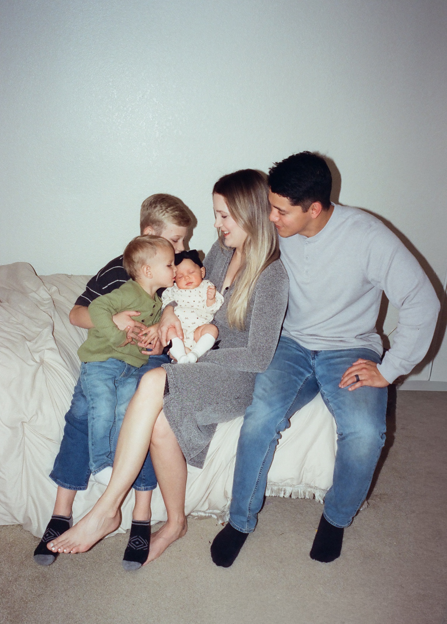 Film photography from an in-home newborn session in Austin