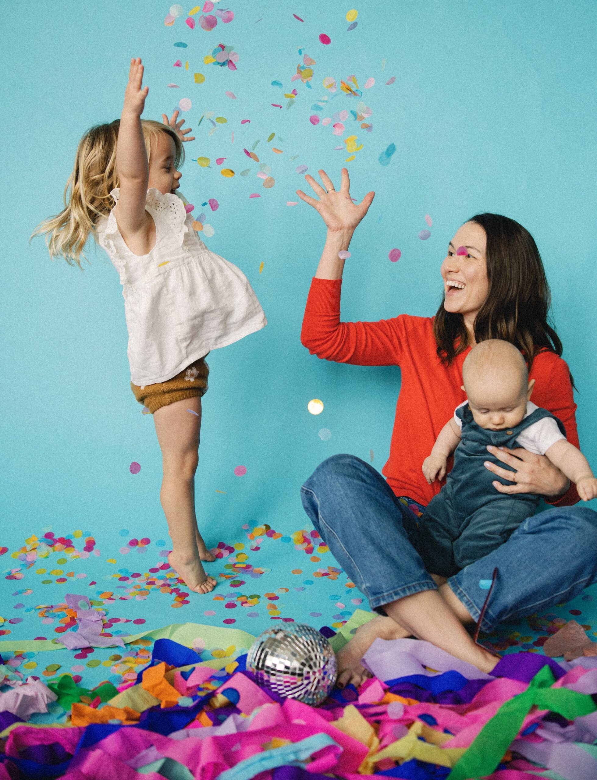 Austin in studio motherhood sessions, with bright and fun colors