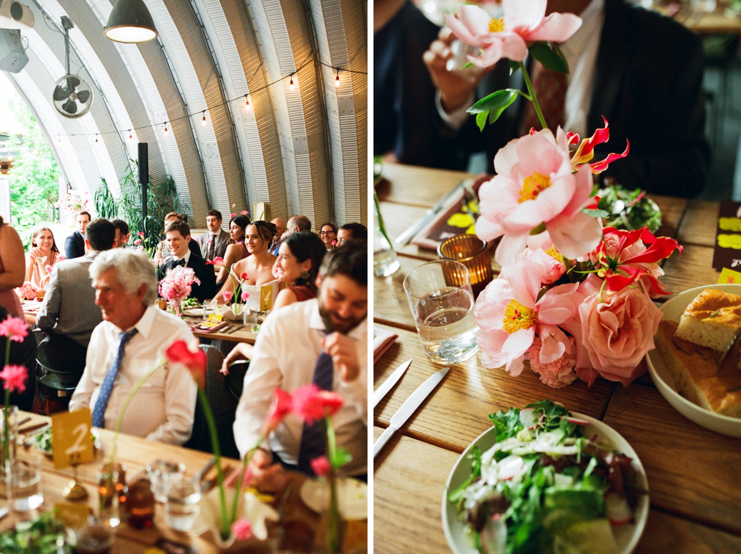 Intimate wedding dinner in the Q-Hut at the Carpenter Hotel