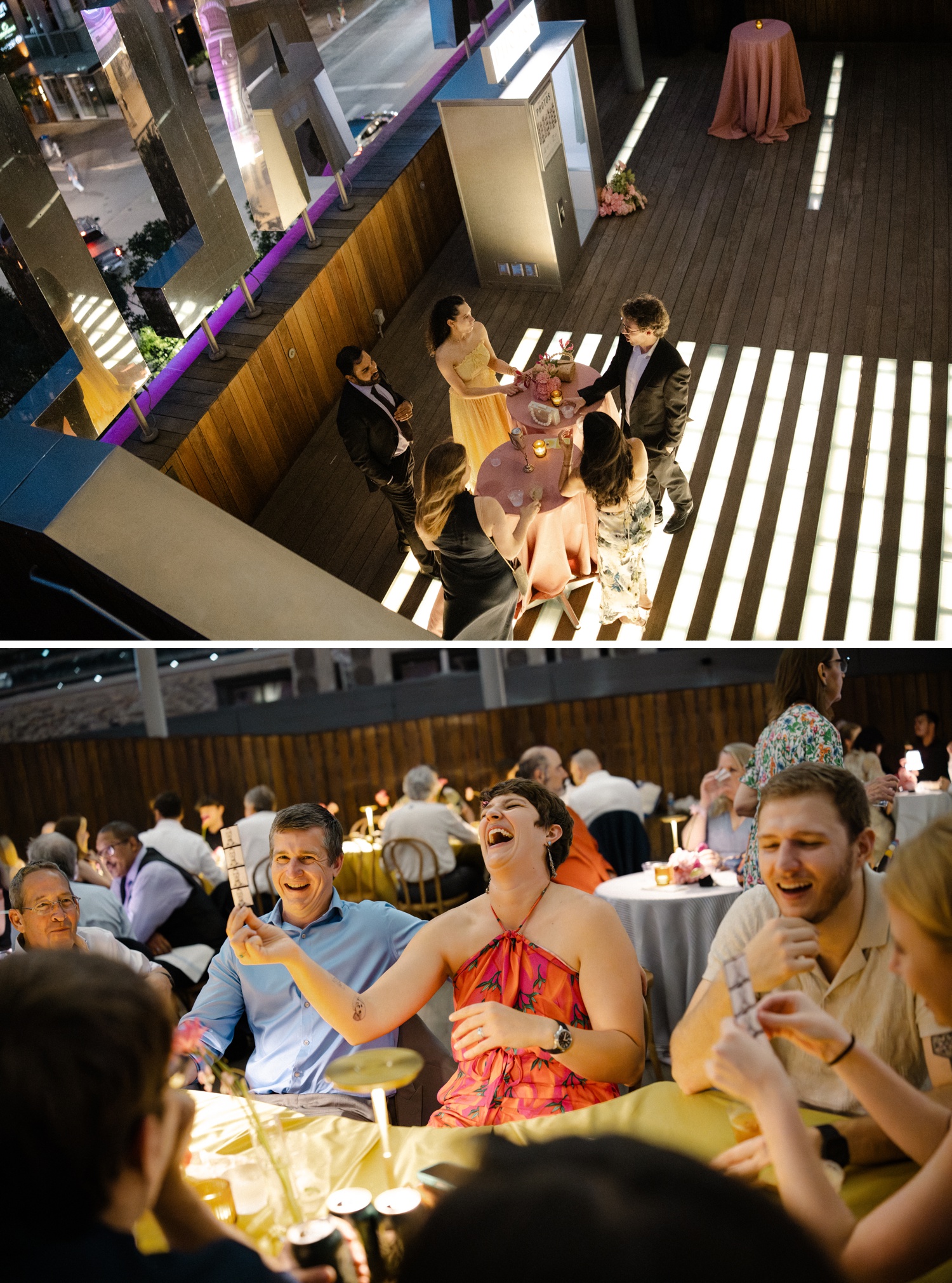 Rooftop wedding reception at The Contemporary Austin Jones Center