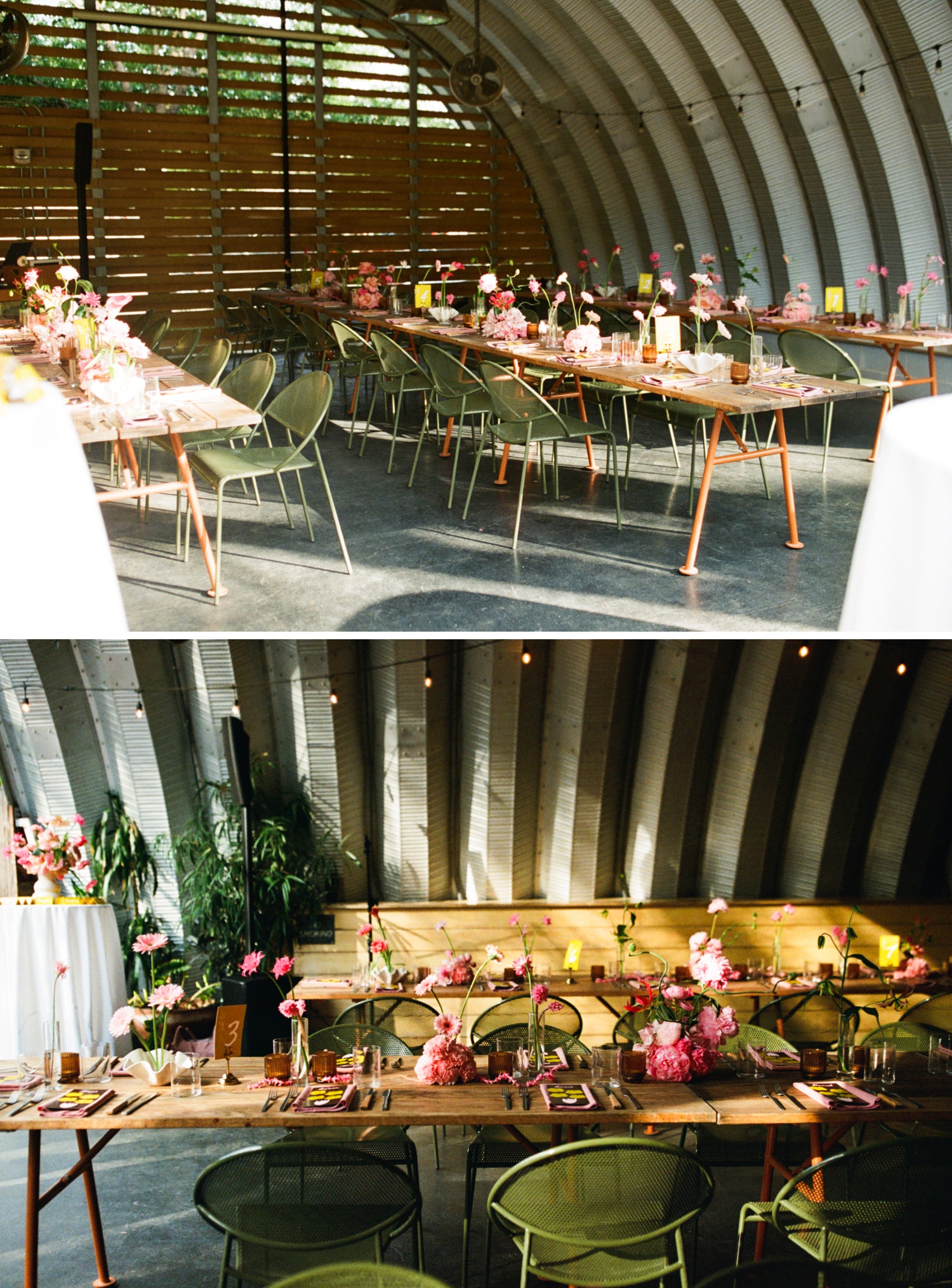 Intimate wedding reception in the U-Hut at the Carpenter Hotel
