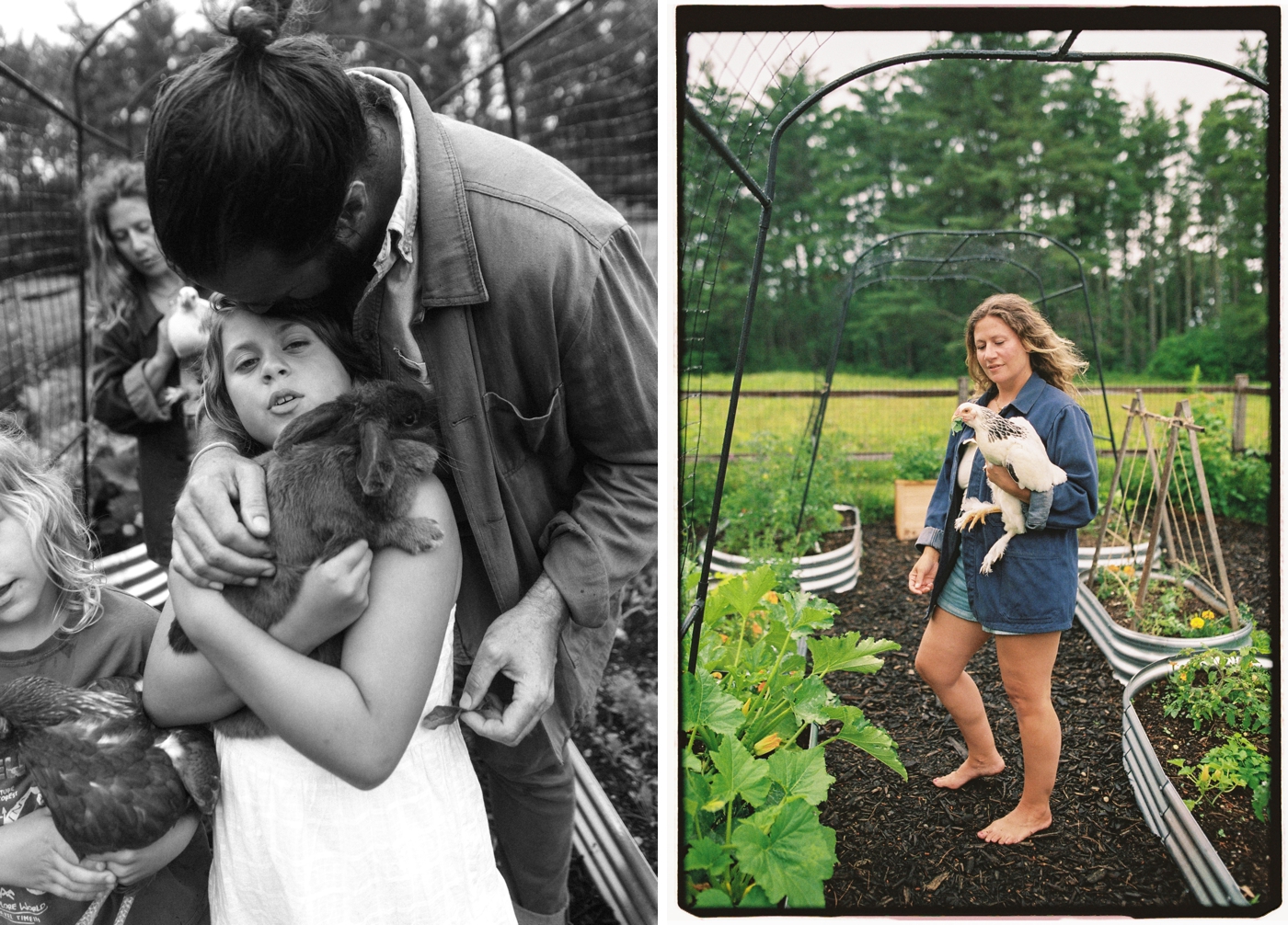 Candid lifestyle portraits of a family in their garden